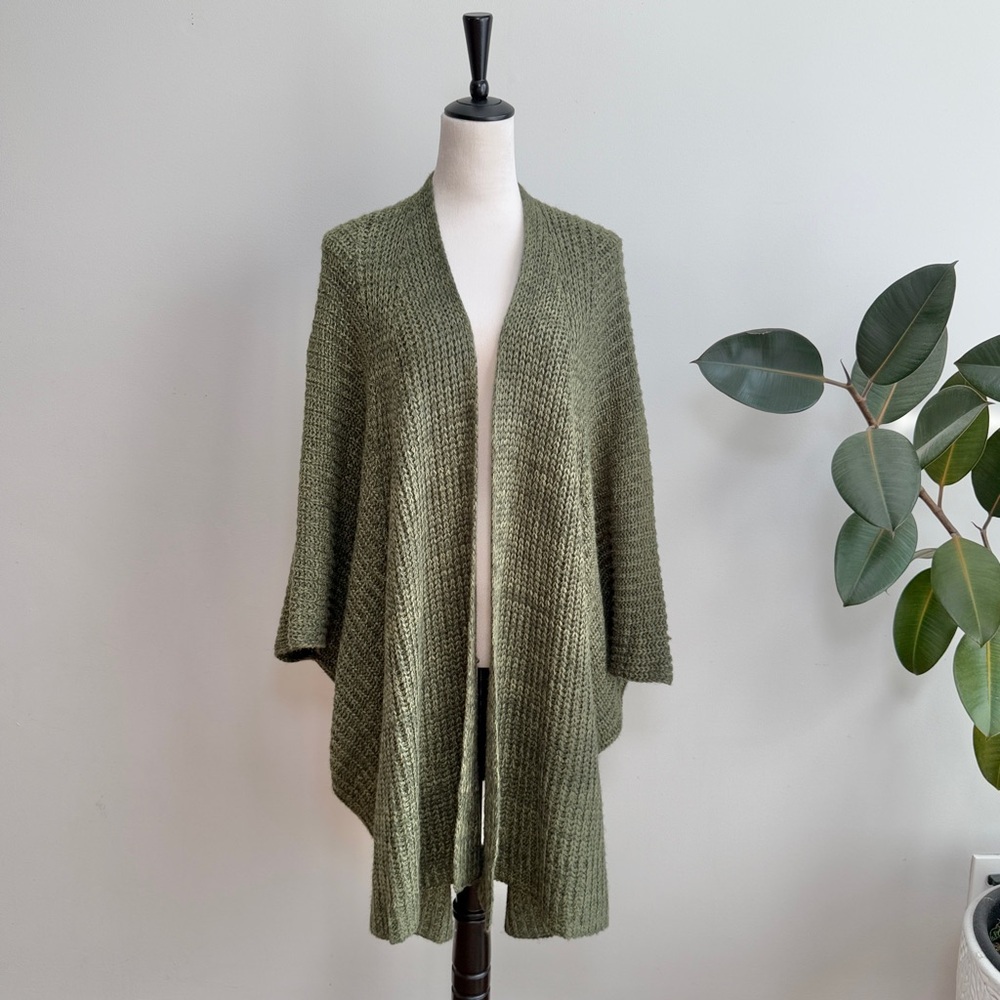 Soft Surroundings one size chunky knit kimono style open front cardigan